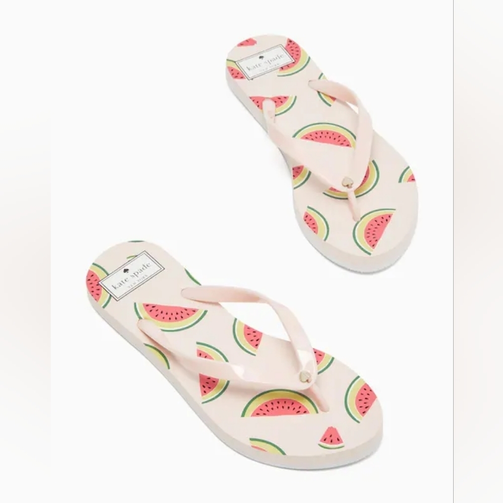 kate Spade New York Women's Fiji Watermelon Flip Flops Sandals Size 8 - Picture 2 of 7